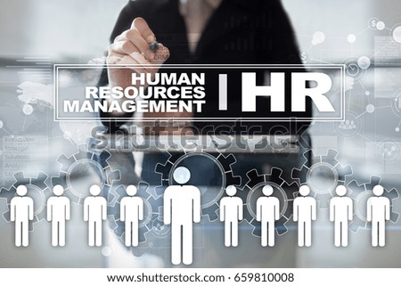 Human resource management, HR, recruitment, leadership and teambuilding. Business and technology concept.