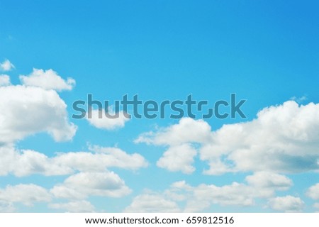Blue summer sky with white clouds. Stock photography for design