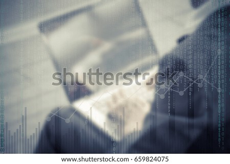 Blurred photo, Blurry image, businessman is working, background