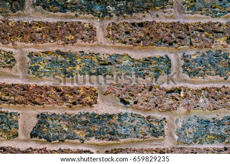 Laterite block wall pattern texture