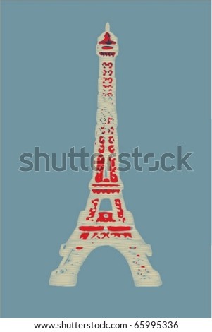 abstract art nouveau vector drawing of eiffel tower