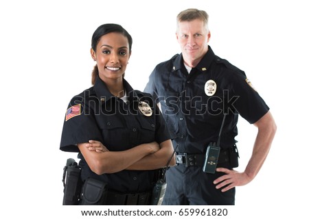 Police: Officer Partners Standing Together Royalty-Free Stock Photo #659961820