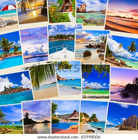 Stack of summer beach shots  - nature and travel background (my photos)