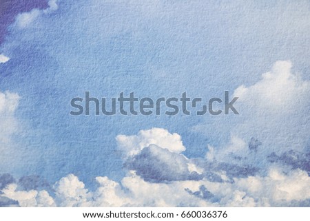 Double exposure of cloud and sky of paper texture for background Abstract,postcard nature art pastel style,soft and blur focus.
