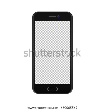 Realistic smartphone icon isolated on white background. Vector design template, EPS10 mockup.