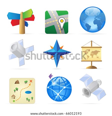 Icons for navigation. Vector illustration.