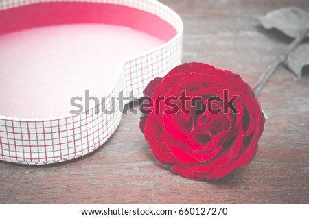 rose flower background for Valentine's Day, vintage filter image