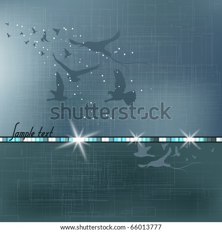 Abstract background with birds. Vector illustration.