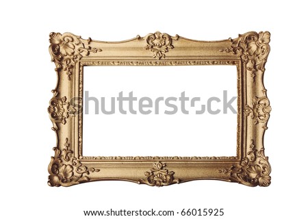 gold ornate eleaborate frame isolated on a white background Royalty-Free Stock Photo #66015925