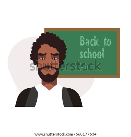 teacher at the blackboard. Teacher in the classroom. The teacher's day. Training. Vector images in cartoon style