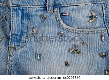 Details blue jeans background