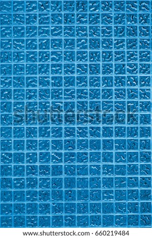 Blue tile wall of high resolution real photo or brick seamless and texture of interior background
