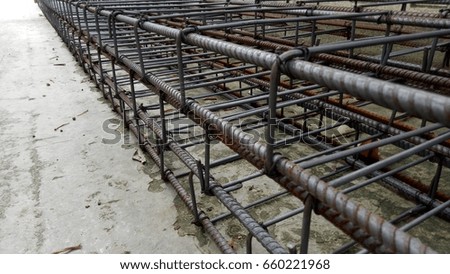 Steel frame used in construction.