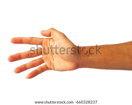close up of hand Reach out to hold something.
