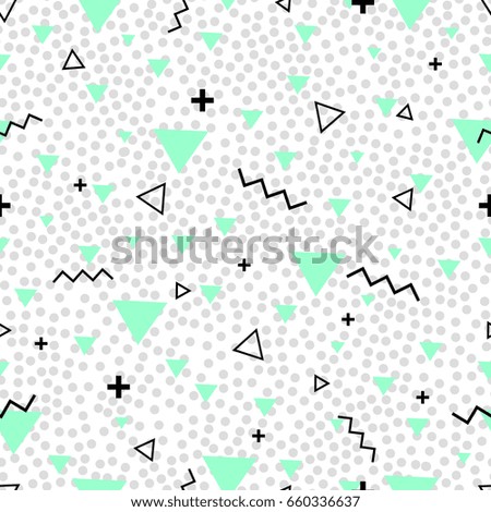 Geometric seamless pattern for fashion and wallpaper. Memphis trendy style. Vector illustration