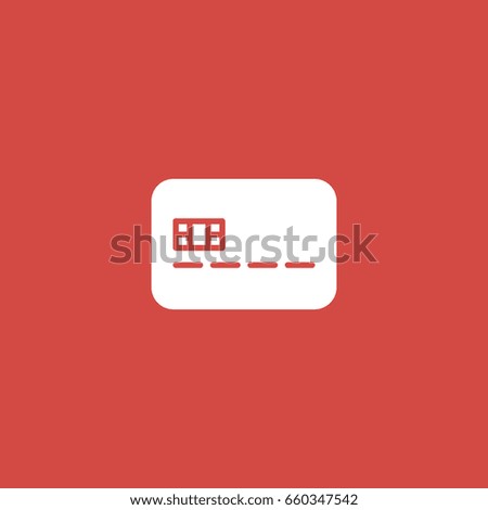debit card icon. sign design. red background
