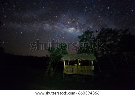 Milky Way rise from Tegudon Tourism Village, Sabah, Borneo