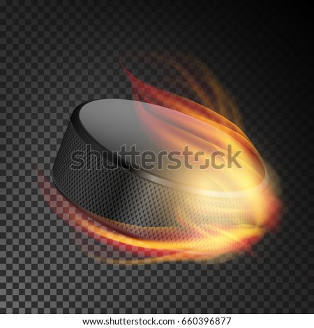 Burning Hockey Puck. Burning Style. Illustration Isolated On Transparent Background Illustration