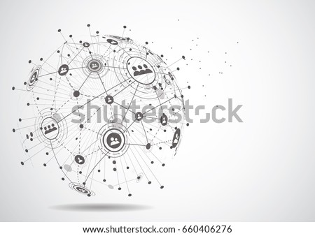 Global network connection. World map point and line composition concept of global business. Vector Illustration Royalty-Free Stock Photo #660406276