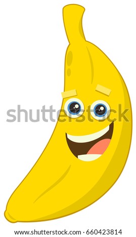Cartoon Illustration of Banana Fruit Food Object Character