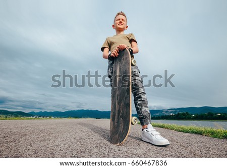Boy with skateboard