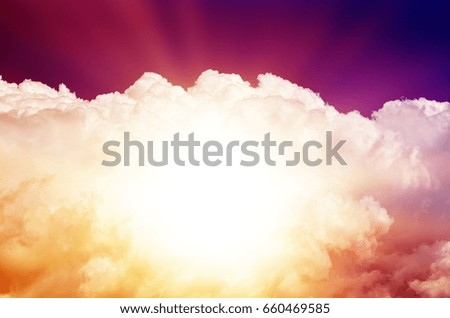 Beautiful Multicolored Sky with Clouds and Sunlight