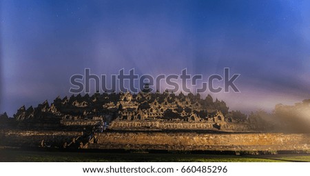 Borobudur temple , the mother of temple on earth. picture taken  in the morning while we are waiting the sunshine. 