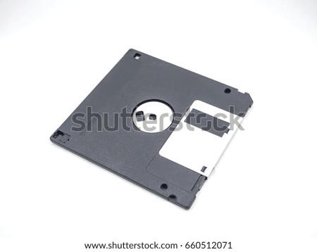 old storage, diskette, floppy disk on white background