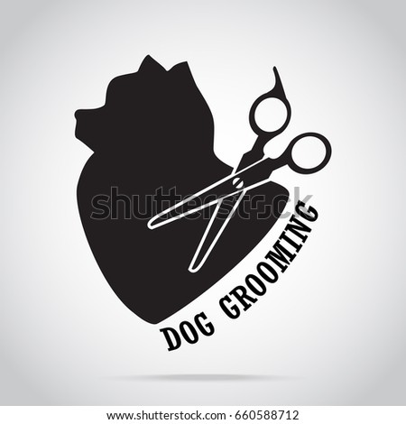 Dog grooming salon icon. Pet beauty salon sign illustration