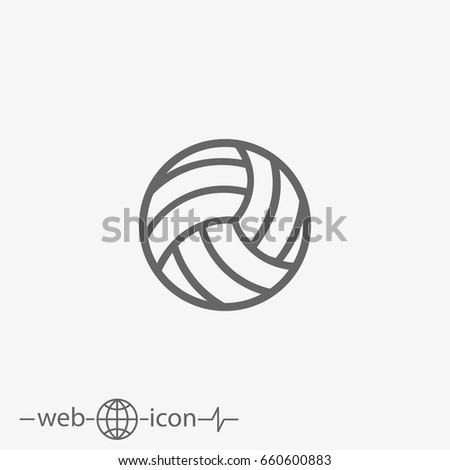 outline volleyball ball vector icon