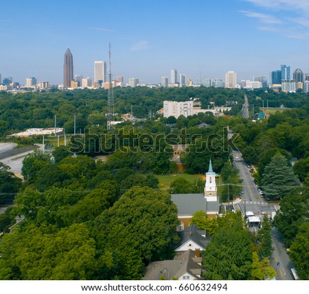 Atlanta Georgia , Virginia Highlands Neighborhood (Aerial View)