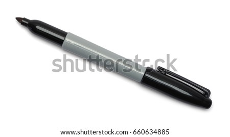 Black Open Marker Isolated on White Background. Royalty-Free Stock Photo #660634885