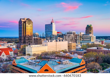 Raleigh, North Carolina, USA downtown city skyline. Royalty-Free Stock Photo #660670183