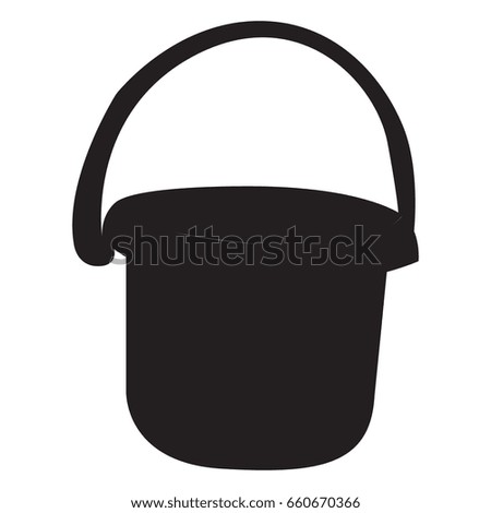 Isolated silhouette of a sand bucket, Vector illustration