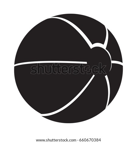 Isolated silhouette of a beach ball, Vector illustration