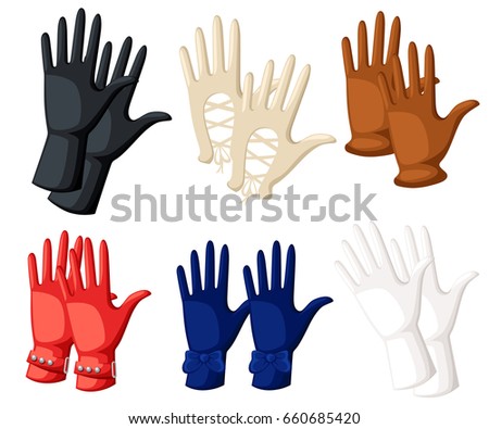 Winter gloves object vector illustration flat design Gloves icon Work gloves. Logo concept. Vector silhouette symbol.
