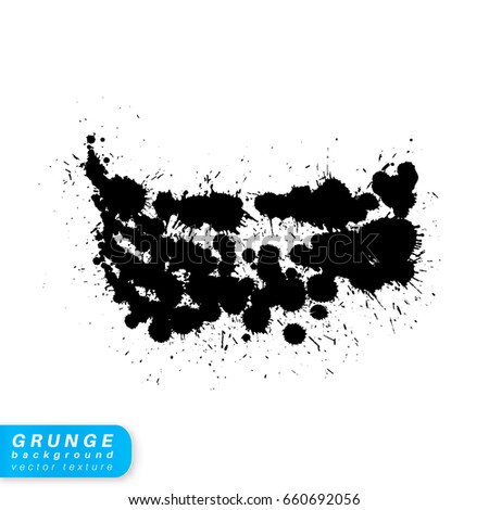 Ink grunge stain. Brush stroke isolated on white background