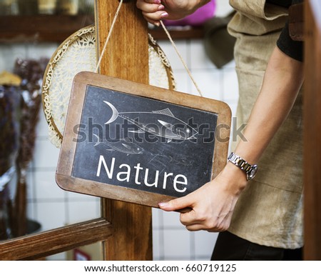 Nature organic writing on blackboard