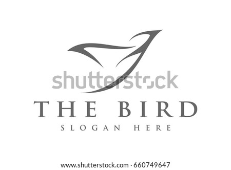 Abstract Simple Bird with minimalist style logo for your business
