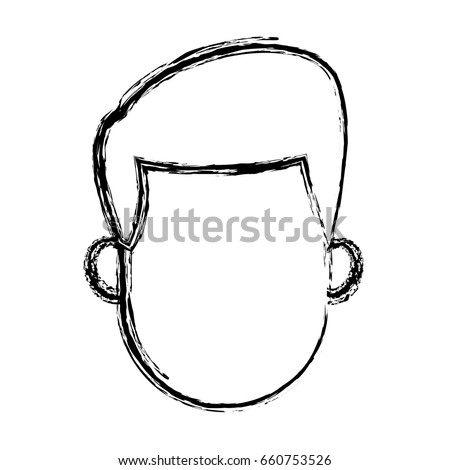 man cartoon hair faceless portrait sketch