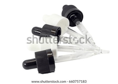 Black and white droppers isolated on white background