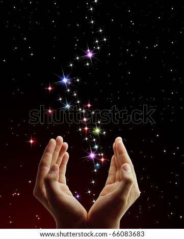 Beautiful hands and the stars