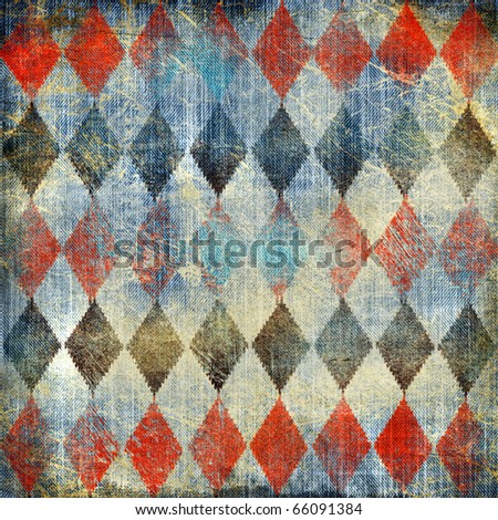 retro denim background with rhombus patterns