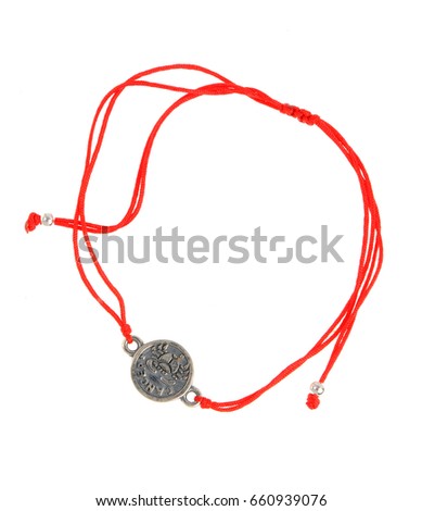 Red String Bracelet isolated on white background
