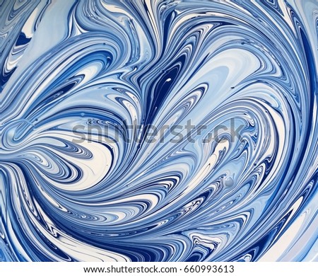 Blue and white shape outline color paint
