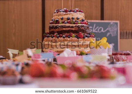 Yummy fruit colorful wedding cake