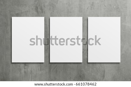 Threes Poster on concrete wall. Royalty-Free Stock Photo #661078462
