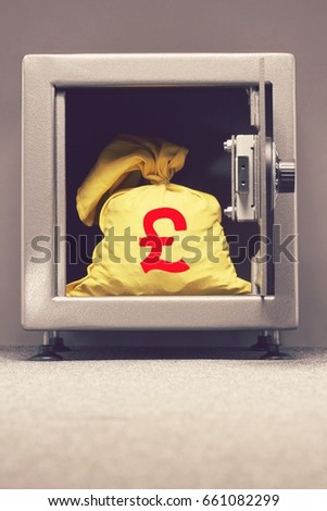 Bag of money with euro sign in open locker