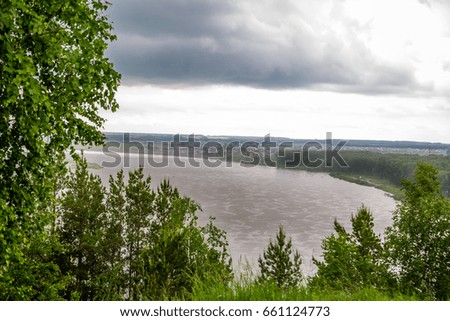 cloudy day, cloud , rain on the river