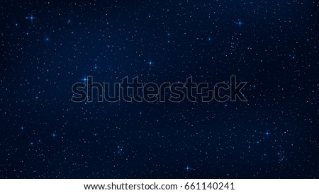 A realistic starry sky with a blue glow. Shining stars in the dark sky. Background, wallpaper for your project. Vector illustration. EPS 10